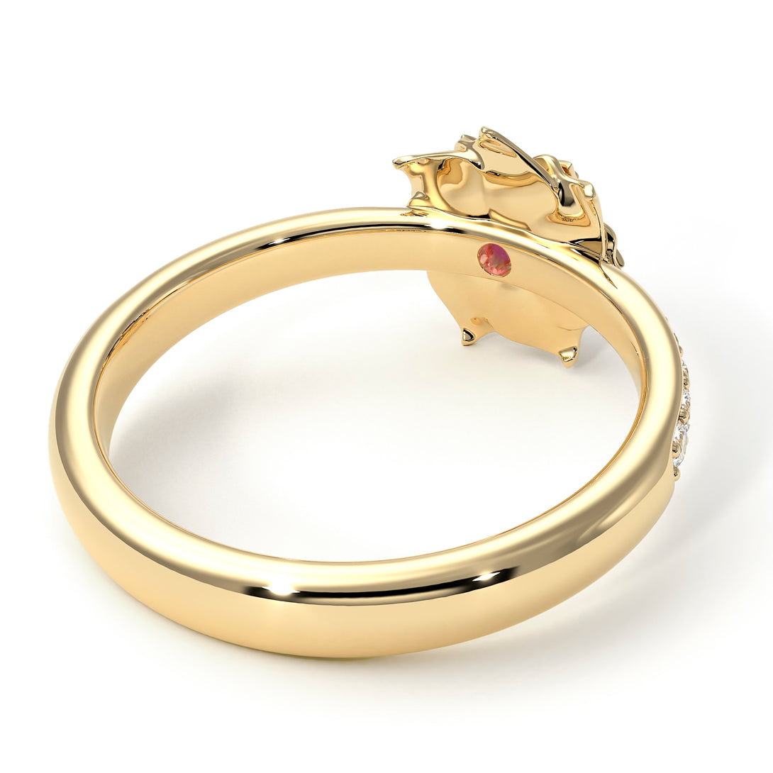 A lady's Rose Pink Moissanite Ring- Elena no. 801